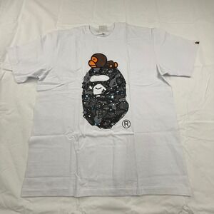 BAPE Baby Milo Space Camo Ape Head White T-Shirt Mens 2XL 001130110017X